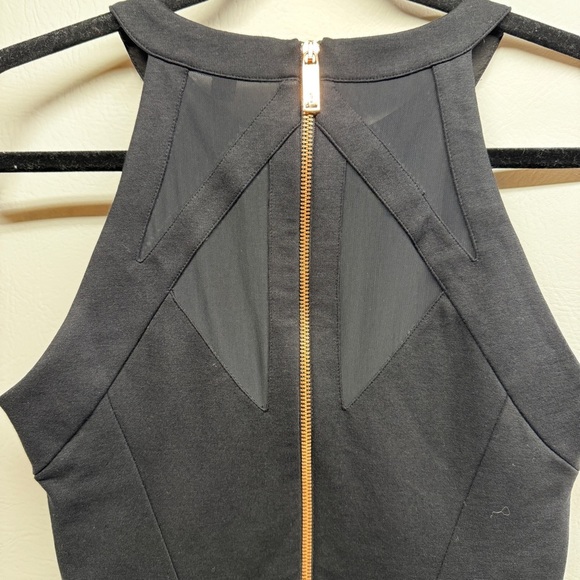 Ted Baker Sheer Panel Sleeveless Back Zip Bodycon Little Black Dress Sz 2 - Picture 5 of 12